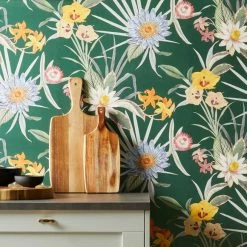 Dunelm Tropical Floral Emerald Wallpaper -Hot Sale rugs Shop 30759937 alt03