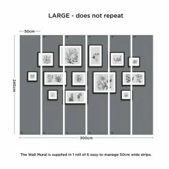 Dunelm Botanical Gallery Wall Grey Mural -Hot Sale rugs Shop 30759957 alt02