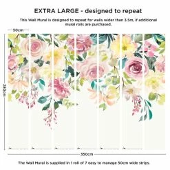 Dunelm Watercolour Florals Mural -Hot Sale rugs Shop 30764176 alt02