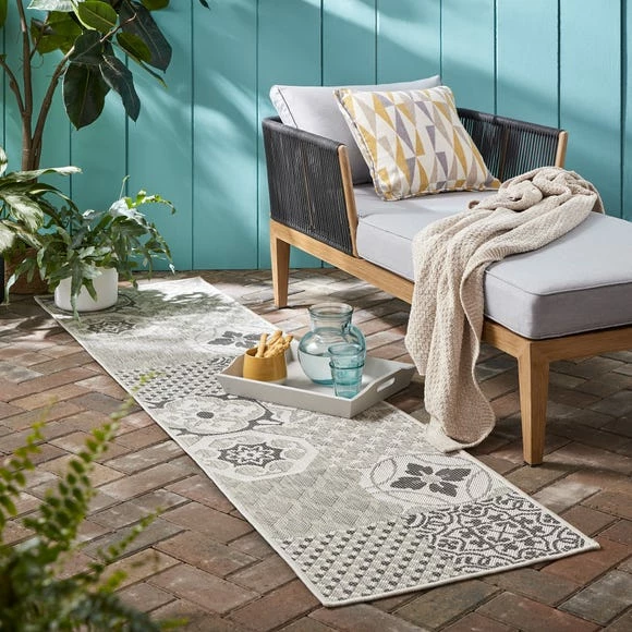 Dunelm Purity Tile Indoor Outdoor Runner 3 Dunelm Purity Tile Indoor Outdoor Runner