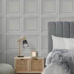 Dunelm Square Panel Grey Wallpaper