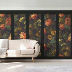 Dunelm Vintage Floral Black Mural -Hot Sale rugs Shop 30770412 alt01