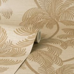 Dunelm Palm Print Natural Wallpaper -Hot Sale rugs Shop 30770687 alt02