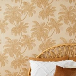 Dunelm Palm Print Natural Wallpaper -Hot Sale rugs Shop 30770687 alt04