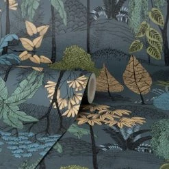 Dunelm Tropical Island Navy Wallpaper -Hot Sale rugs Shop 30776354 alt02