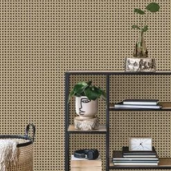 Brewster Cane Charcoal Natural Self Adhesive Wallpaper -Hot Sale rugs Shop 30780876 alt03