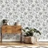 Brewster Etched Floral Mono Self Adhesive Wallpaper