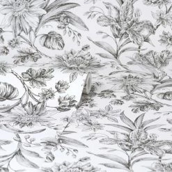 Brewster Etched Floral Mono Self Adhesive Wallpaper -Hot Sale rugs Shop 30780877 alt02