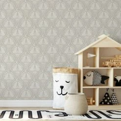 Brewster Rabbits Natural Self Adhesive Wallpaper