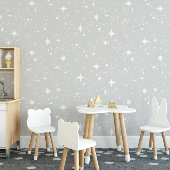 Brewster Scattered Stars Grey Self Adhesive Wallpaper 3 Brewster Scattered Stars Grey Self Adhesive Wallpaper