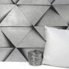 Fine Décor Wallpaper Dimensions Silver Triangle 3D Wallpaper -Hot Sale rugs Shop 30782442