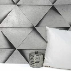 Fine Décor Wallpaper Dimensions Silver Triangle 3D Wallpaper