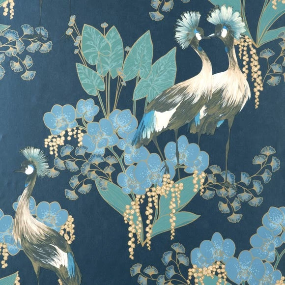 Dunelm Mariba Navy Wallpaper 4 Dunelm Mariba Navy Wallpaper - Image 2