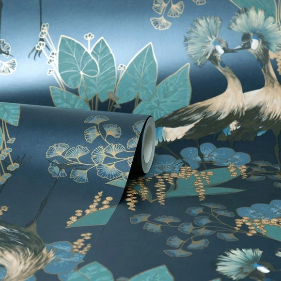 Dunelm Mariba Navy Wallpaper 5 Dunelm Mariba Navy Wallpaper - Image 3