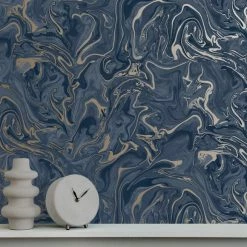 Fine Décor Wallpaper Marble Navy Wallpaper -Hot Sale rugs Shop 30782549 alt04