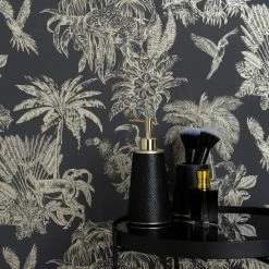 Dunelm Amazonia Gold And Charcoal Wallpaper -Hot Sale rugs Shop 30782878 alt03