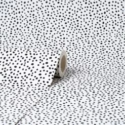 Dunelm Dottie Black And White Wallpaper