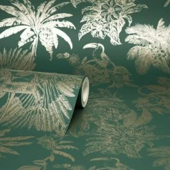 Dunelm Amazonia Emerald Wallpaper -Hot Sale rugs Shop 30782945 alt02