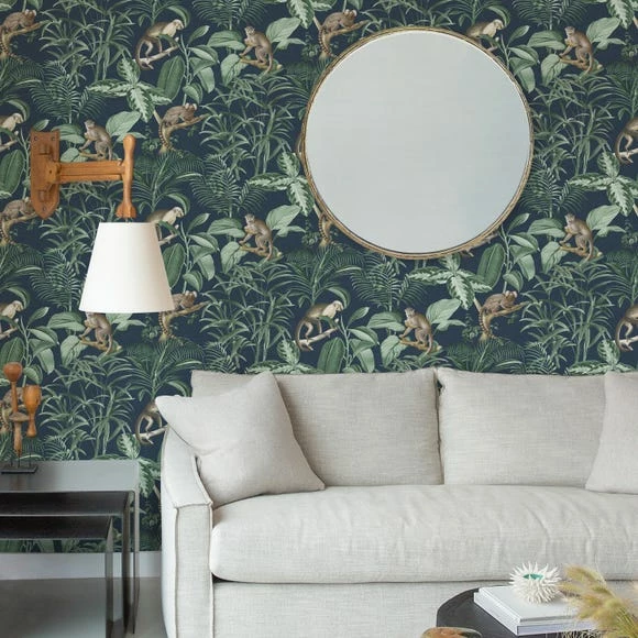 NuWallpaper Nu Wall Self Adhesive Jungle Luxe Navy Wallpaper 3 NuWallpaper Nu Wall Self Adhesive Jungle Luxe Navy Wallpaper