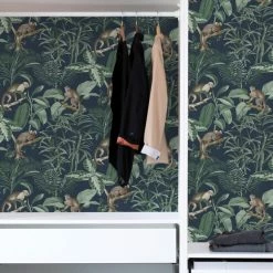 NuWallpaper Nu Wall Self Adhesive Jungle Luxe Navy Wallpaper 13 NuWallpaper Nu Wall Self Adhesive Jungle Luxe Navy Wallpaper -Hot Sale rugs Shop 30782986 alt05
