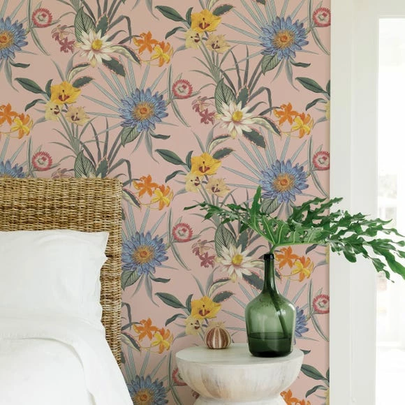 NuWallpaper Nu Wall Self Adhesive Tropical Floral Pink Wallpaper 3 NuWallpaper Nu Wall Self Adhesive Tropical Floral Pink Wallpaper