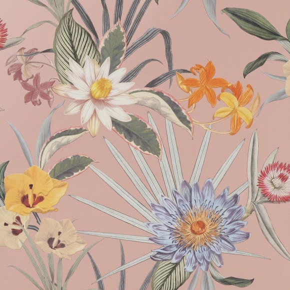 NuWallpaper Nu Wall Self Adhesive Tropical Floral Pink Wallpaper 4 NuWallpaper Nu Wall Self Adhesive Tropical Floral Pink Wallpaper - Image 2