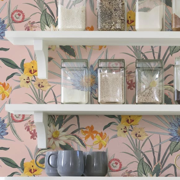 NuWallpaper Nu Wall Self Adhesive Tropical Floral Pink Wallpaper 5 NuWallpaper Nu Wall Self Adhesive Tropical Floral Pink Wallpaper - Image 3