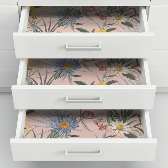 NuWallpaper Nu Wall Self Adhesive Tropical Floral Pink Wallpaper 6 NuWallpaper Nu Wall Self Adhesive Tropical Floral Pink Wallpaper - Image 4