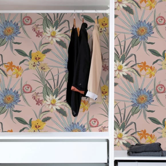 NuWallpaper Nu Wall Self Adhesive Tropical Floral Pink Wallpaper 8 NuWallpaper Nu Wall Self Adhesive Tropical Floral Pink Wallpaper - Image 6