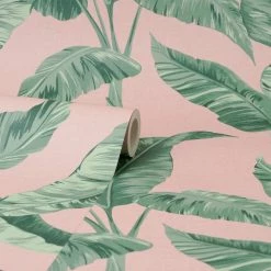 Dunelm Banana Leaf Pink Wallpaper -Hot Sale rugs Shop 30783000 alt02