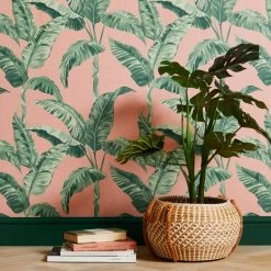 Dunelm Banana Leaf Pink Wallpaper -Hot Sale rugs Shop 30783000 alt03