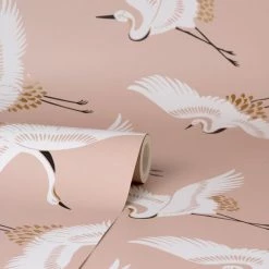 Dunelm Flying Cranes Blush Wallpaper 7 Dunelm Flying Cranes Blush Wallpaper -Hot Sale rugs Shop 30783052 alt02