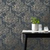 Dunelm Archive Pagoda Navy Wallpaper