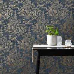 Hot Sale rugs Shop 50 Dunelm Archive Pagoda Navy Wallpaper