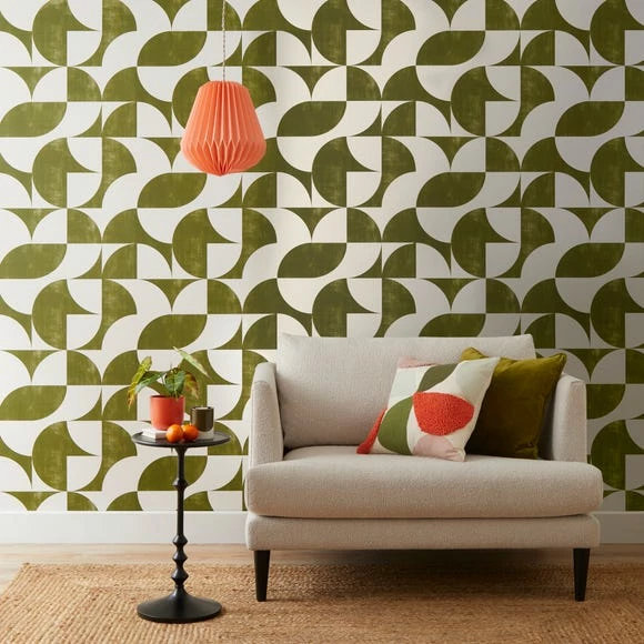 Elements Retro Geo Olive Wallpaper 3 Elements Retro Geo Olive Wallpaper