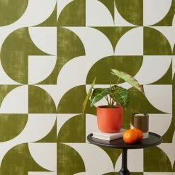 Elements Retro Geo Olive Wallpaper 10 Elements Retro Geo Olive Wallpaper -Hot Sale rugs Shop 30783101 alt03