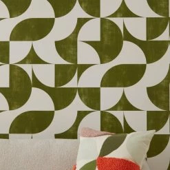Elements Retro Geo Olive Wallpaper 11 Elements Retro Geo Olive Wallpaper -Hot Sale rugs Shop 30783101 alt04