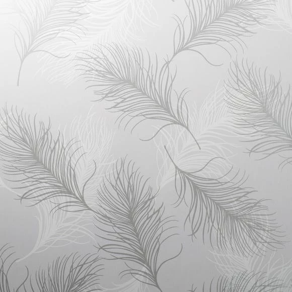 Dunelm Feather Silver Wallpaper 4 Dunelm Feather Silver Wallpaper - Image 2