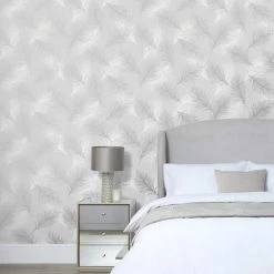 Dunelm Feather Silver Wallpaper 7 Dunelm Feather Silver Wallpaper -Hot Sale rugs Shop 30783104 alt02