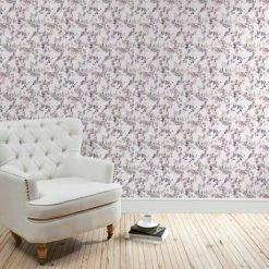 Dunelm Honesty Mauve Floral Wallpaper