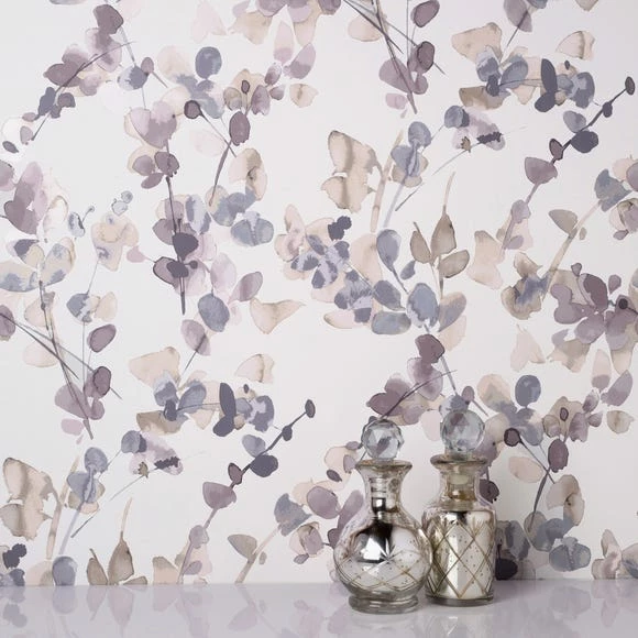 Dunelm Honesty Mauve Floral Wallpaper 6 Dunelm Honesty Mauve Floral Wallpaper - Image 4