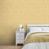 Dunelm Modern Leaf Ochre Wallpaper -Hot Sale rugs Shop 30783475