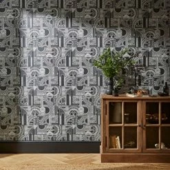 Natural History Museum Waterhouse Graphite Wallpaper