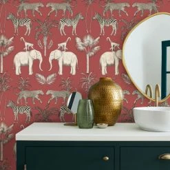Dunelm Safari Walk Russet Wallpaper -Hot Sale rugs Shop 30789468 alt02