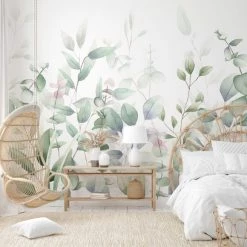 Dunelm Watercolour Leaves Mural -Hot Sale rugs Shop 30790388 alt01
