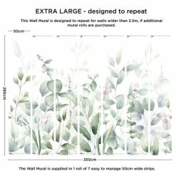 Dunelm Watercolour Leaves Mural -Hot Sale rugs Shop 30790388 alt04