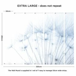 Dunelm Dandelion Mural Blue -Hot Sale rugs Shop 30790681 alt04