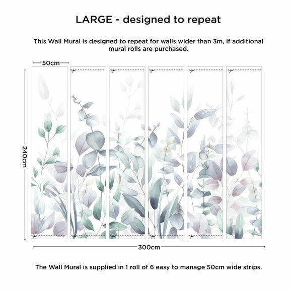 Dunelm Watercolour Leaves Mural 6 Dunelm Watercolour Leaves Mural - Image 4