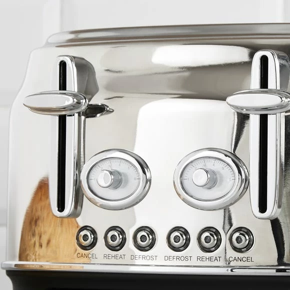 Dunelm Retro Stainless Steel 4 Slice Toaster 4 Dunelm Retro Stainless Steel 4 Slice Toaster - Image 2