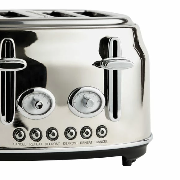 Dunelm Retro Stainless Steel 4 Slice Toaster 5 Dunelm Retro Stainless Steel 4 Slice Toaster - Image 3